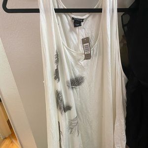 Asymmetrical shark feather top